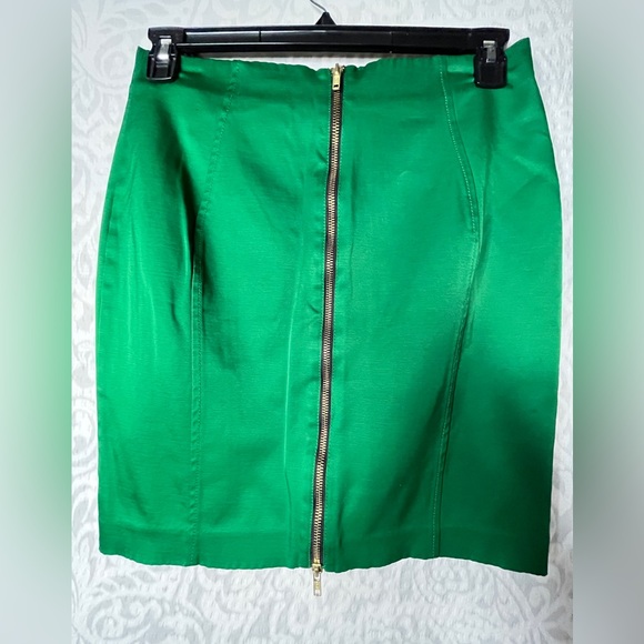 H&M Dresses & Skirts - H&M Green Mini Skirt, Size 12, Gold Zipper stand out closure ✨